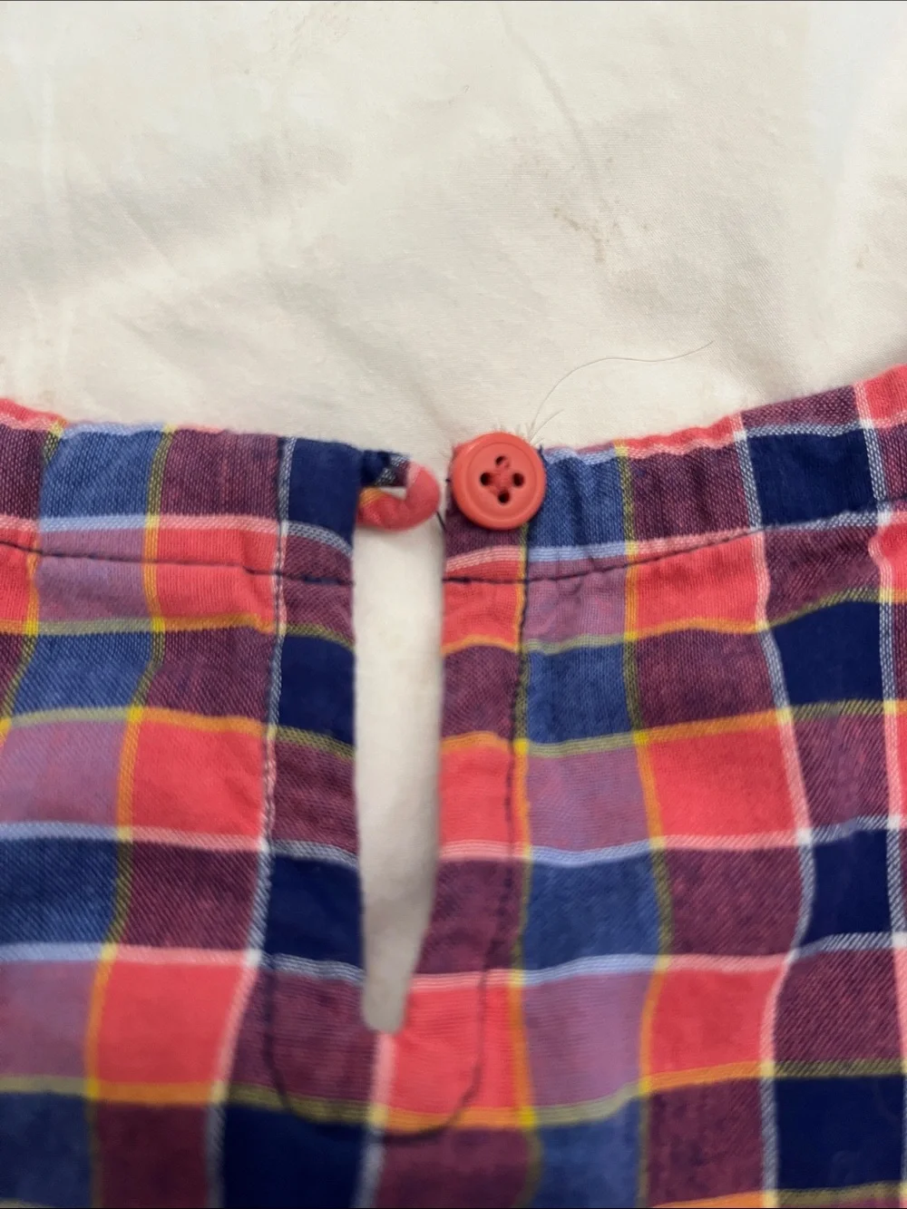 Tea Collection Red and Blue Plaid Short Sleeve Dress
